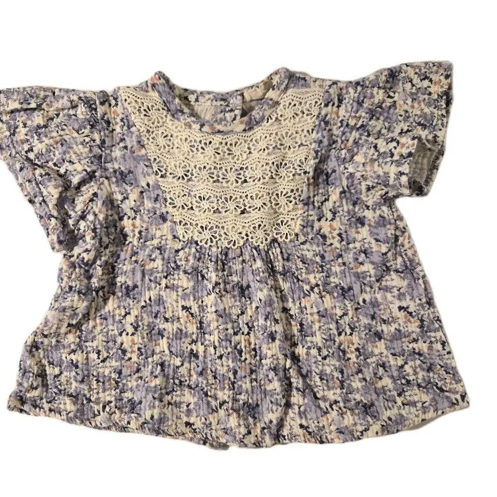 Jessica Simpson Baby Girl's Purple Floral Lace‎ Dress Size 2T